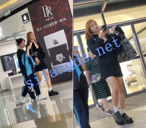 ⭐【KKCD㊙️】3293-大长腿黑短裙女大跟拍抄底黑窄内内